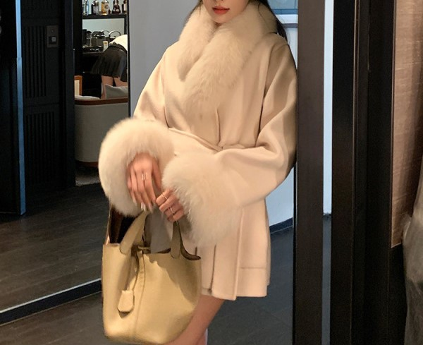Audrey Hepburn Jacket - faux fur details